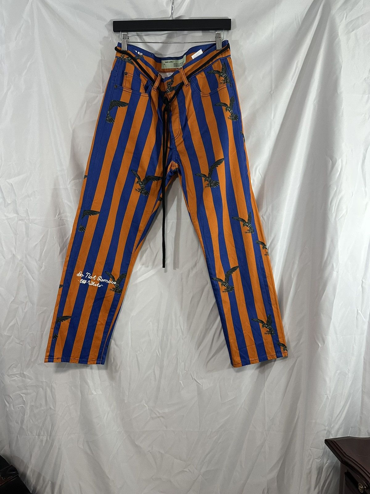 Off White Striped Denim
