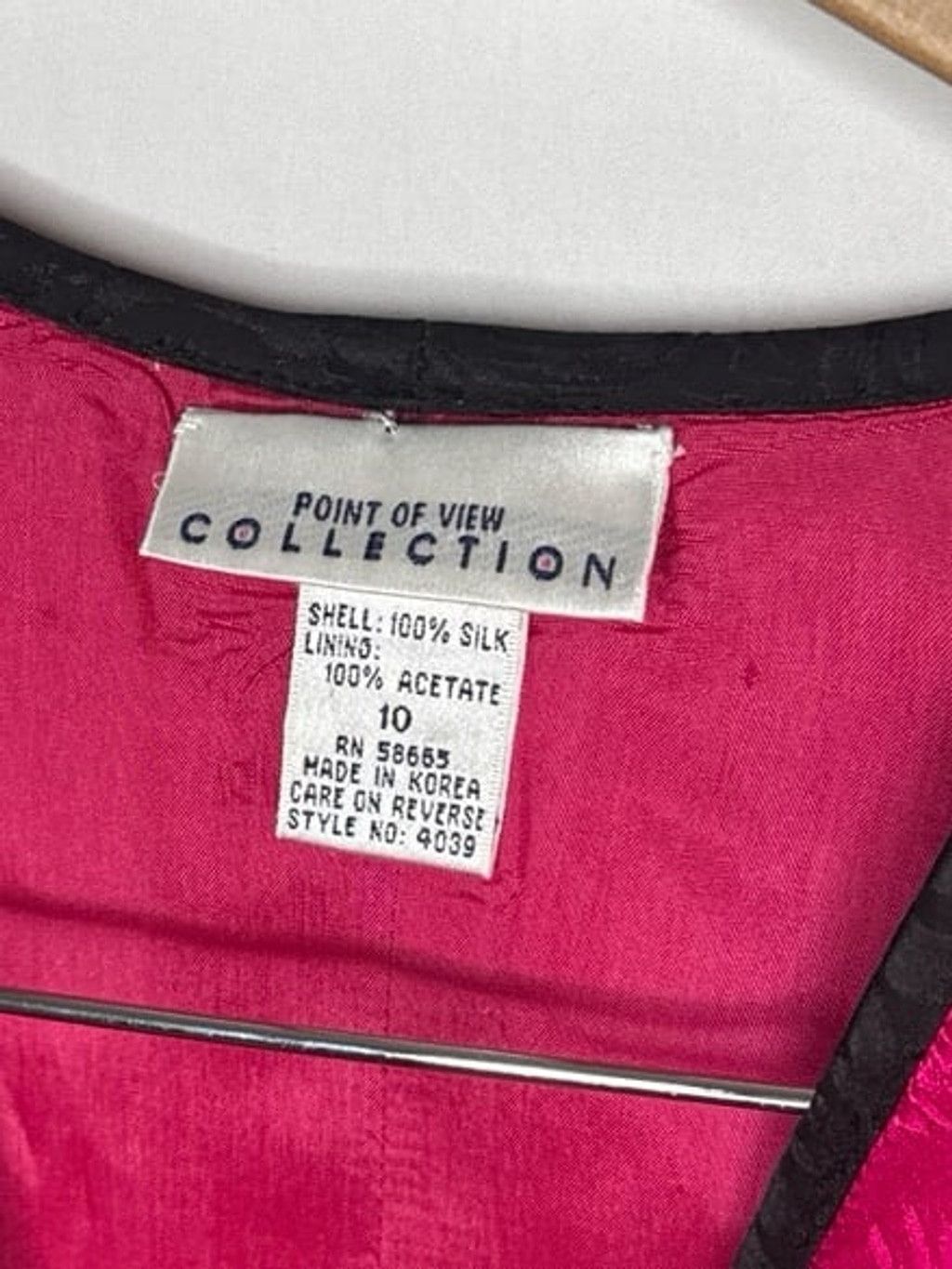 Other Vintage Point of View collection 100% SILK pink Jacket sz 10 Size L / US 10 / IT 46 - 3 Thumbnail