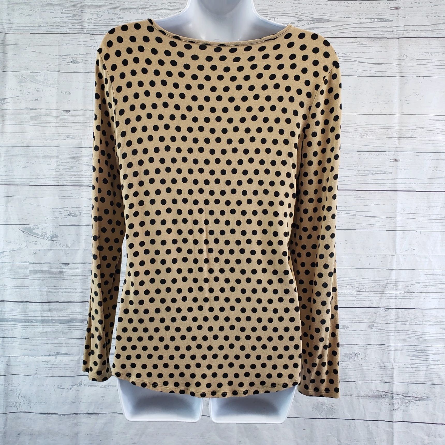 Vintage Chico's Womens Top Blouse Shirt Long Sleeve Polka Dot Rayon Blend Brown S Small Womens Size S / US 4 / IT 40 - 4 Thumbnail