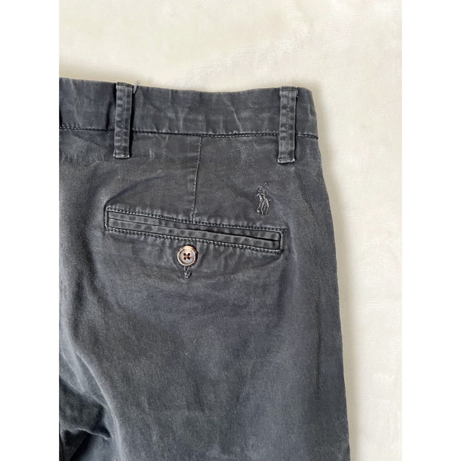 Polo Ralph Lauren Polo Ralph Lauren Pants Mens 32x28 Gray Chino Straight Fit Twill Stretch Regular Waist 32 Inseam 28 Button Logo Pockets Size US XS / EU 42 / 0 - 7 Thumbnail