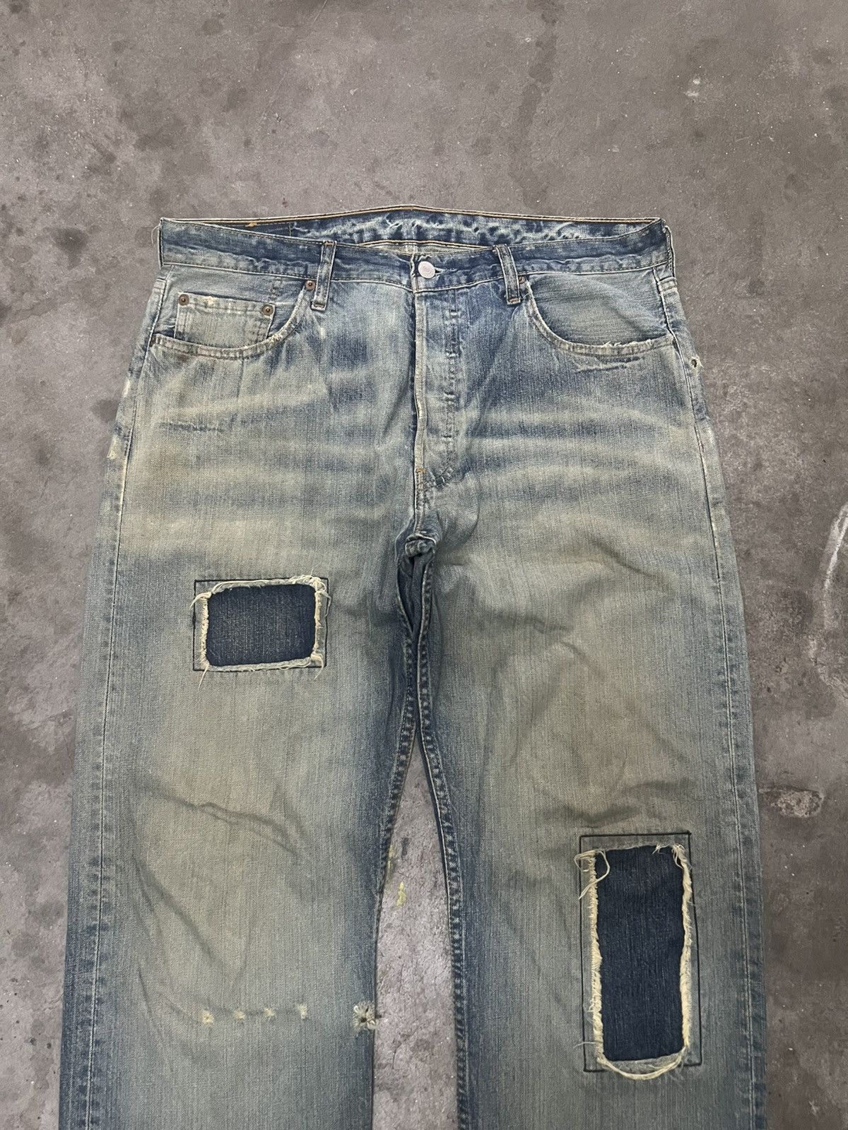 Designer × Levi's VINTAGE 90’s LEVIS 501 PATCHWORK DENIM Size US 34 / EU 50 - 2 Thumbnail