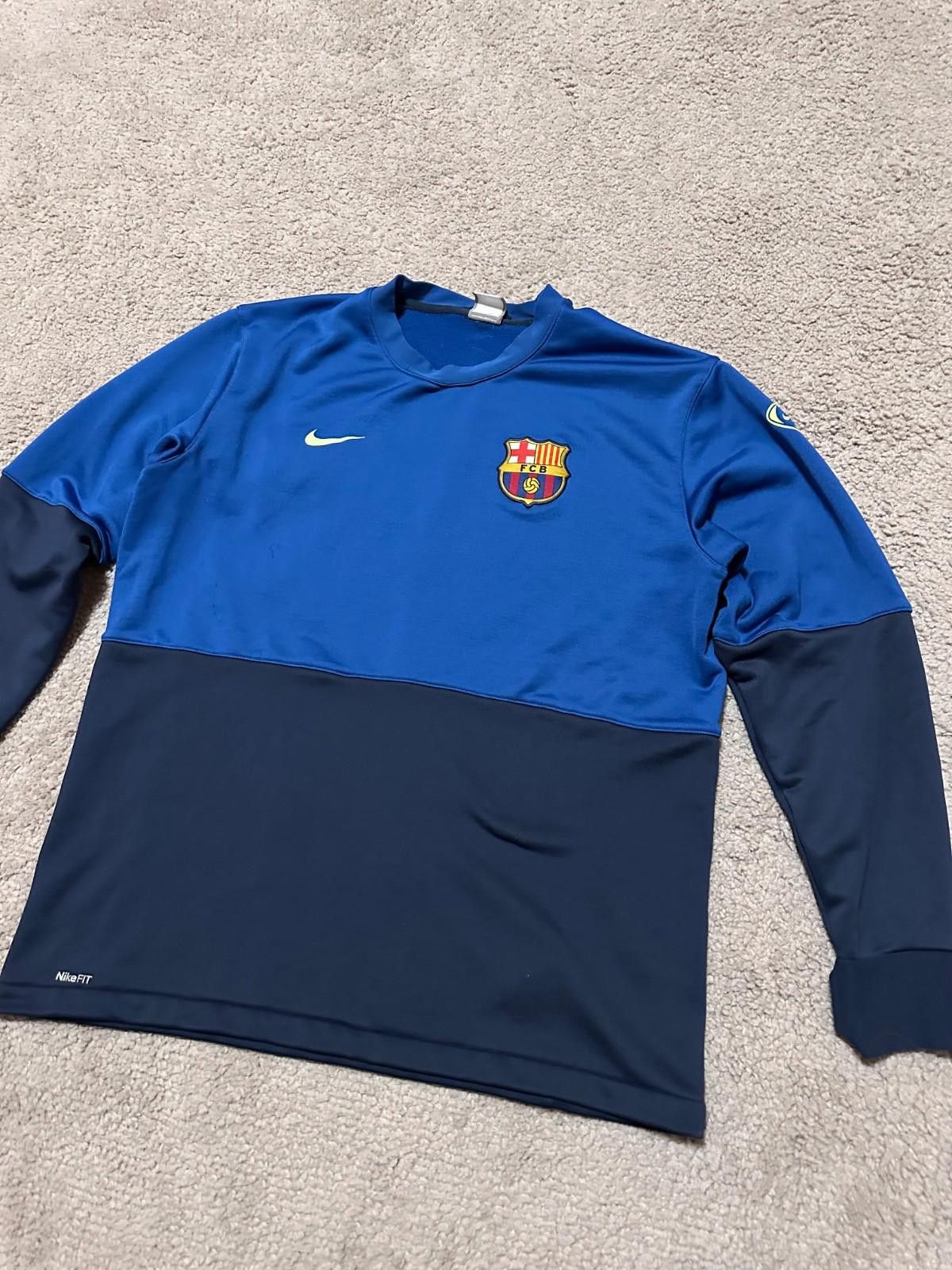 Nike Nike Barcelona 2009/10 Football Soccer Sweat Top Sz L Size US L / EU 52-54 / 3 - 3 Thumbnail