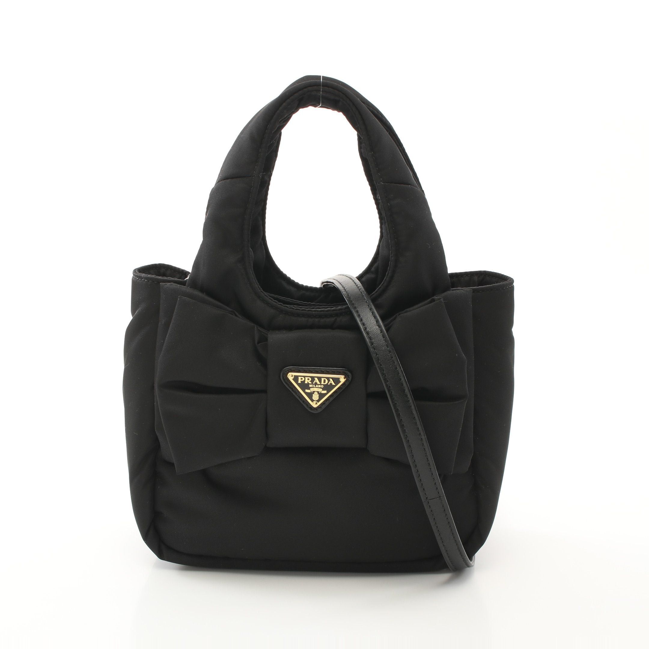 Prada Prada Padet Re-Nylon Handbag Ribbon Nylon Black Size ONE SIZE - 1 Thumbnail