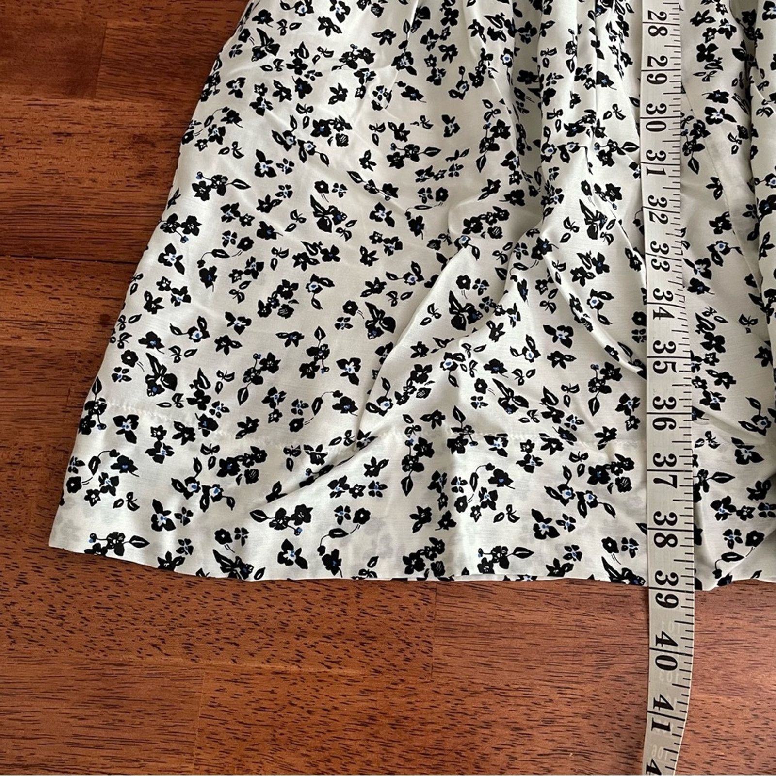 Hatch The Andrea Dress White Black Ditsy Floral Silk Blend S