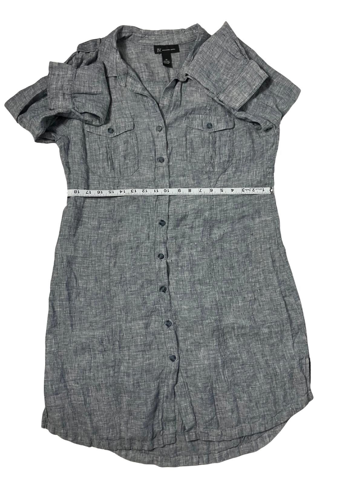 Other INC Linen Shirt Dress Gray Button Front Size 16 Size XXL / US 16-18 / IT 52-54 - 7 Thumbnail