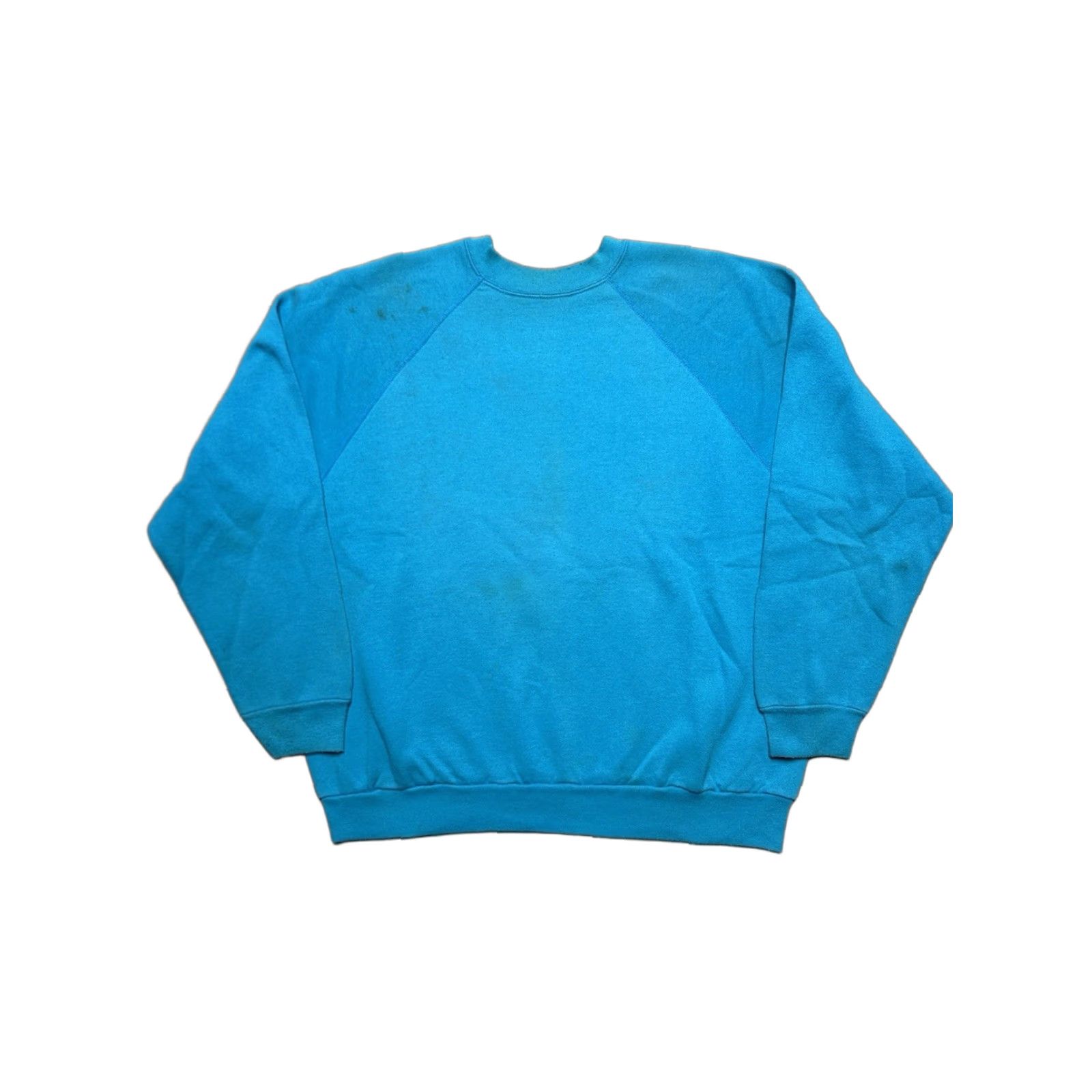 Altea VINTAGE 80s crewneck sweatshirt blank teal turquoise blue stained pullover XL Mens Sweatshirt Size US XL / EU 56 / 4 - 1 Thumbnail