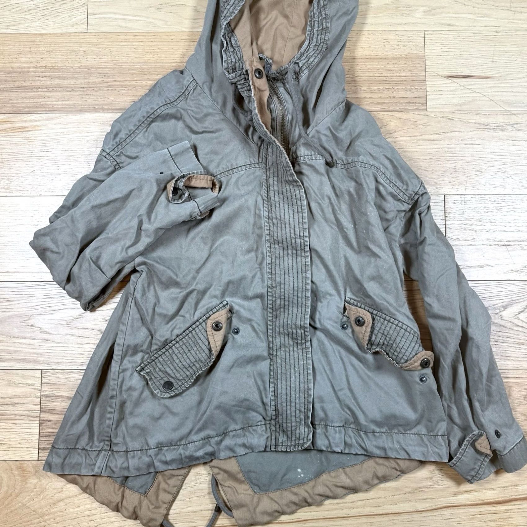 Abercrombie & Fitch VINTAGE Abercrombie & Fitch Military Jacket Women’s Small Green Zip Hood Y2K Jacket Womens Small Green Military Hooded Size S / US 4 / IT 40 - 3 Thumbnail