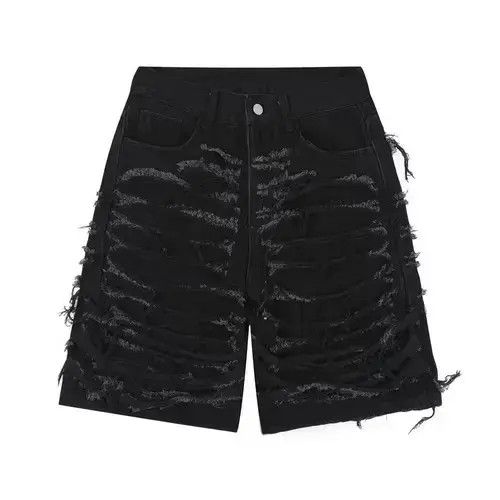 Jean damaged sports fade ripped shorts Size US 34 / EU 50 - 4 Thumbnail