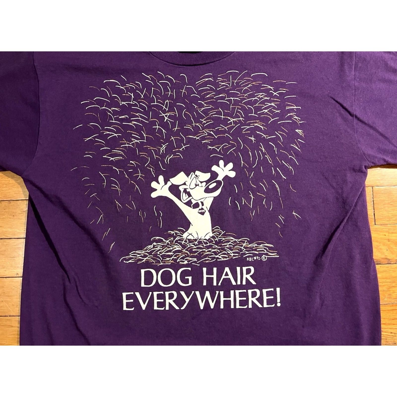 Fruit Of The Loom VINTAGE Dog Hair Everywhere Shirt Men’s L Purple Fruit Of The Loom Best 90s Logo Graphic Print T-Shirt Size US L / EU 52-54 / 3 - 4 Thumbnail