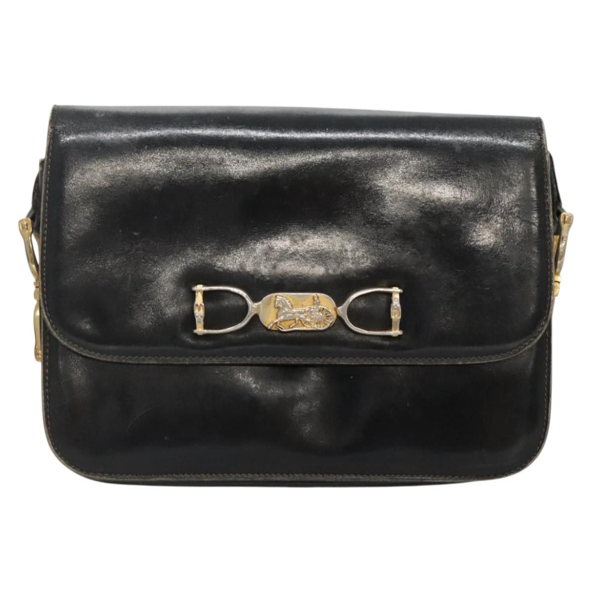 Celine CELINE Shoulder Bag Leather Black Size ONE SIZE - 2 Thumbnail