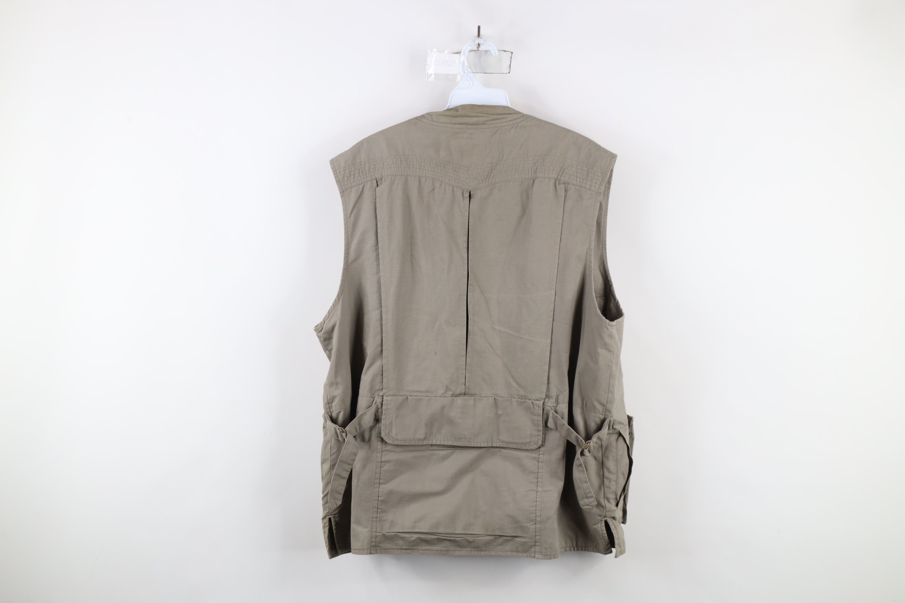 Vintage Vintage 90s Streetwear Hunting Fish Vest Jacket Beige Size US L / EU 52-54 / 3 - 15 Thumbnail