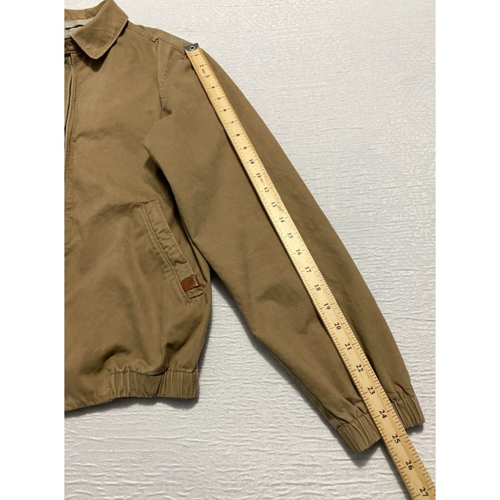 Ben Sherman Ben Sherman Bomber Jacket Mens Size S Beige Full Zip Loop Collar Regular Coat/Jacket Size US S / EU 44-46 / 1 - 6 Thumbnail