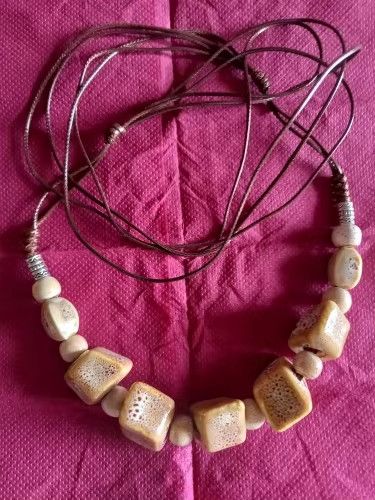 Handmade Cobblestone Pendant Necklace Handmade Jewelry Gift For Her Size ONE SIZE - 2 Thumbnail