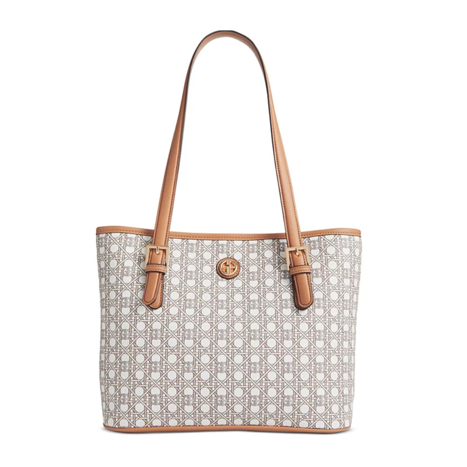 Giani Bernini GIANI BERNINI faux-leather Med Tote - Beige / White $99 NWT Size ONE SIZE - 1 Thumbnail
