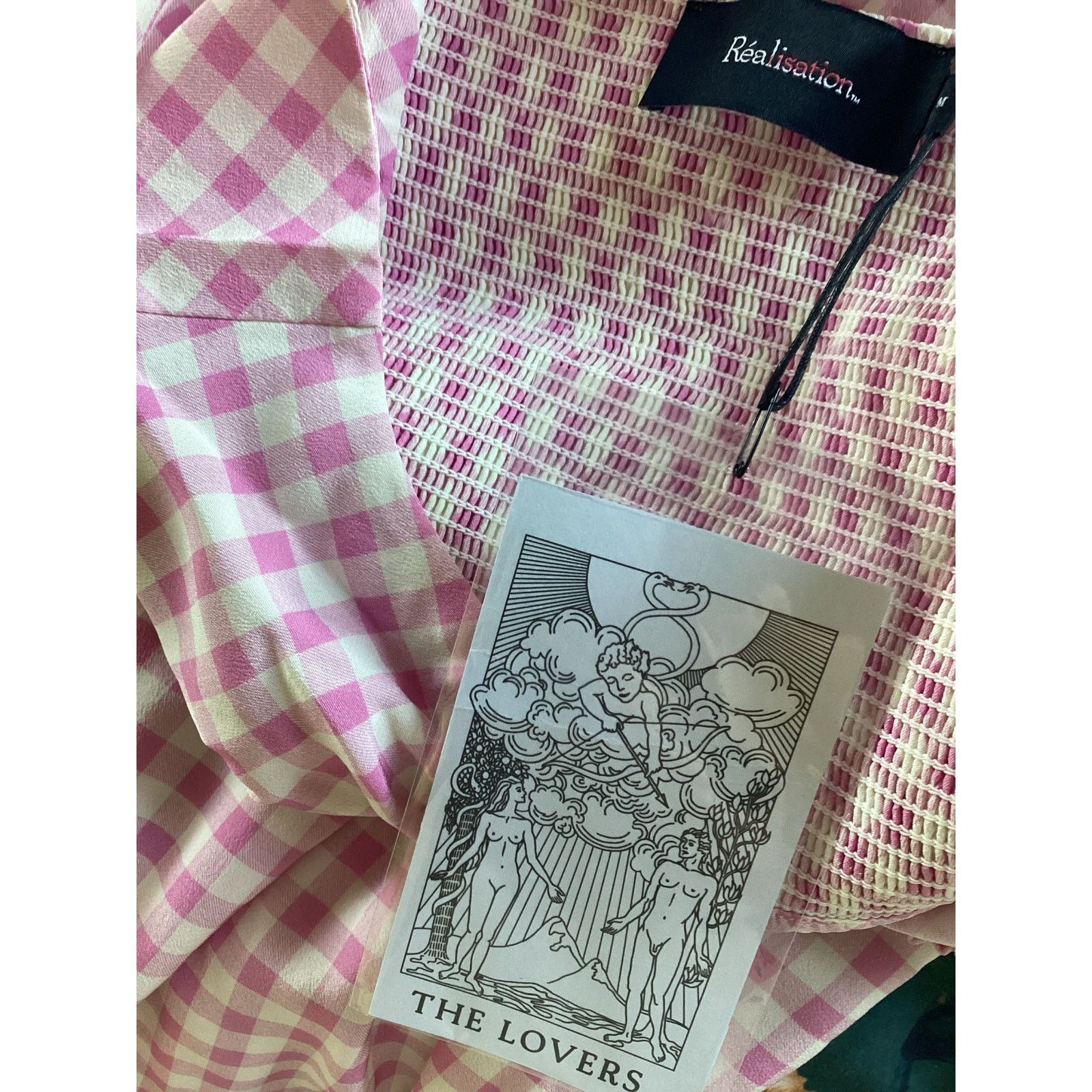 Realisation Par NWT REALISATION PAR Elsa Gingham Midi Dress 100% Silk Sz M Size M / US 6-8 / IT 42-44 - 6 Thumbnail