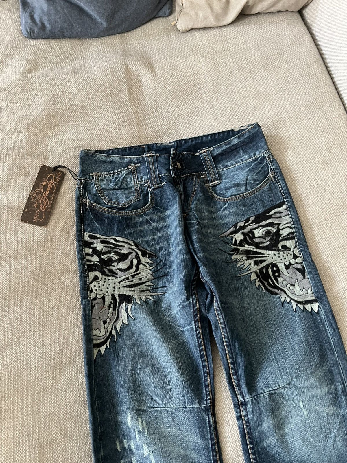 Ed Hardy Vintage Ed Hardy Tiger Denim Jeans Y2K by Christian Audigier Size US 34 / EU 50 - 7 Thumbnail