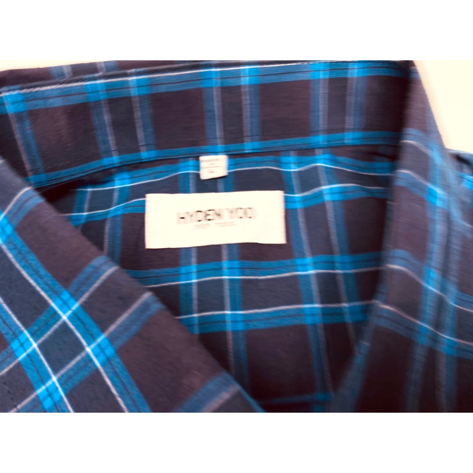 Vintage Hyden Yoo Casual Shirt Mens Large Blue Plaid Long Sleeve Button-Up Cotton 7759 Size US L / EU 52-54 / 3 - 6 Thumbnail
