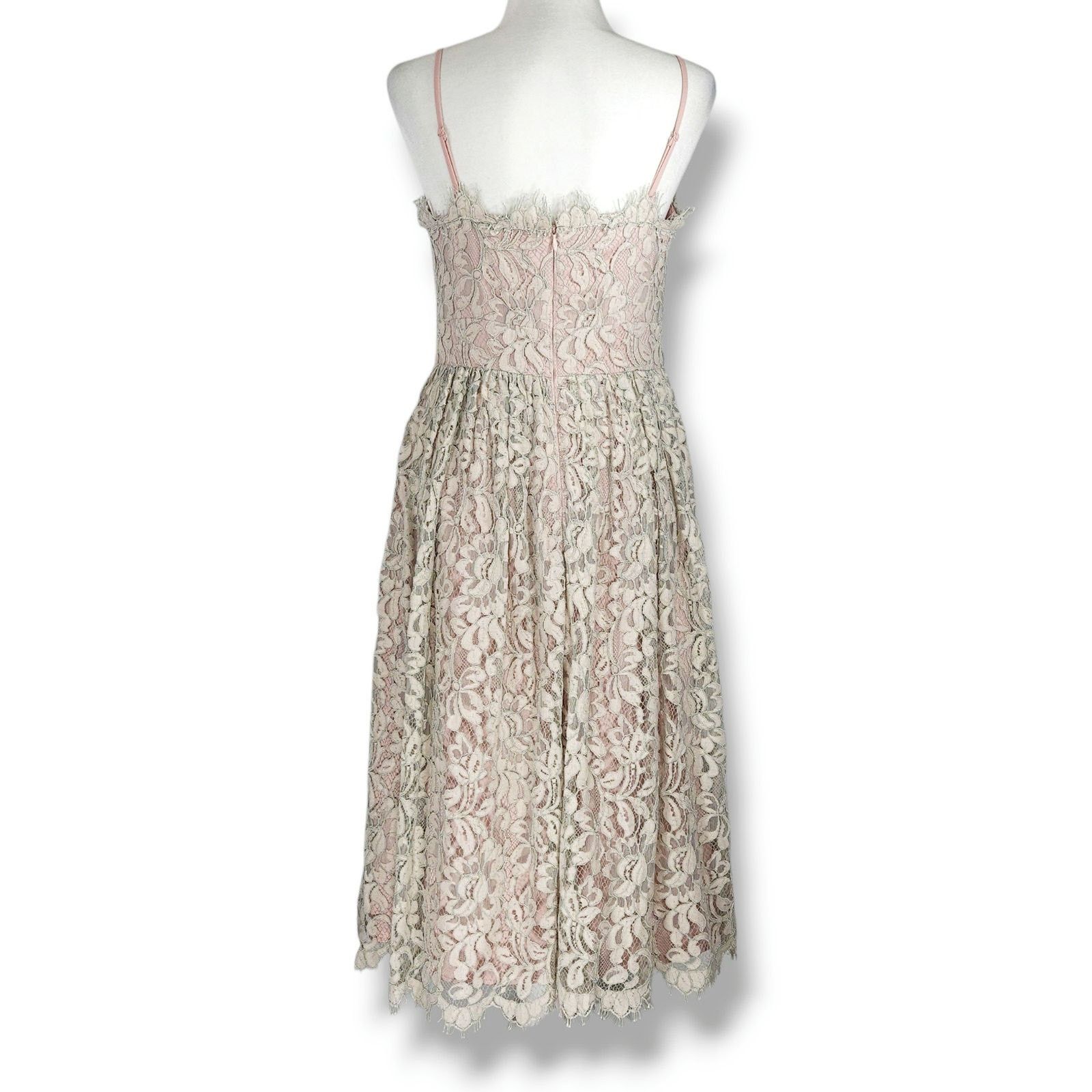 Other Eliza J Lace Overlay Floral Midi Dress Eyelash Trim Blush 6 Size M / US 6-8 / IT 42-44 - 5 Thumbnail