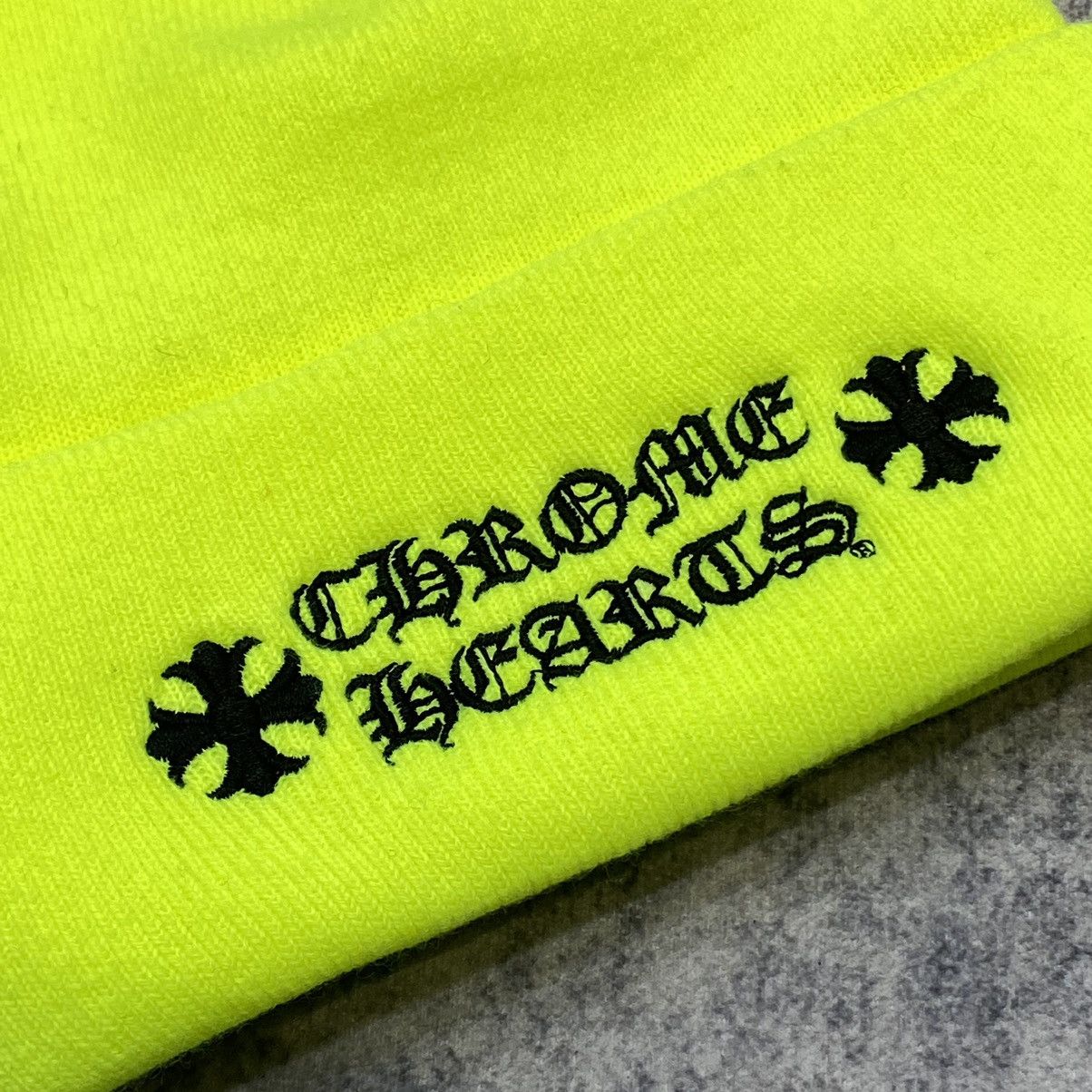 Chrome Hearts Chrome Hearts stacked +CHROME HEARTS+ beanie neon lime Size ONE SIZE - 3 Thumbnail