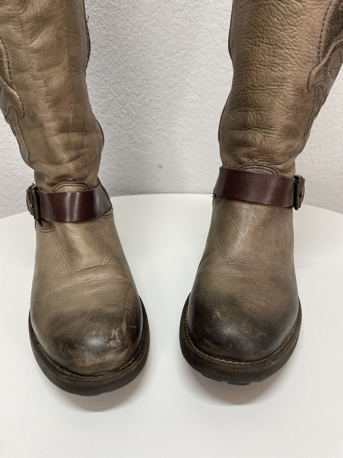 If Six Was Nine AS 98 Vibe Artisan Skull Leather Side Zip Ankle Biker Boots Size US 8 / EU 41 - 6 Thumbnail