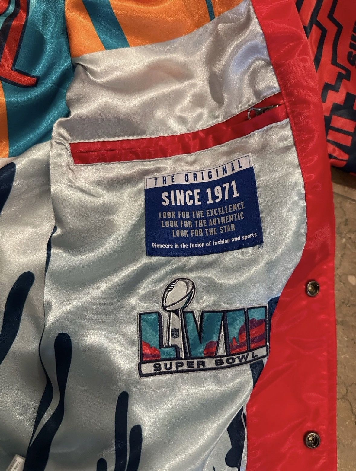 Starter Starter Super Bowl LVII Satin Bomber Jacket XL Size US XL / EU 56 / 4 - 8 Thumbnail