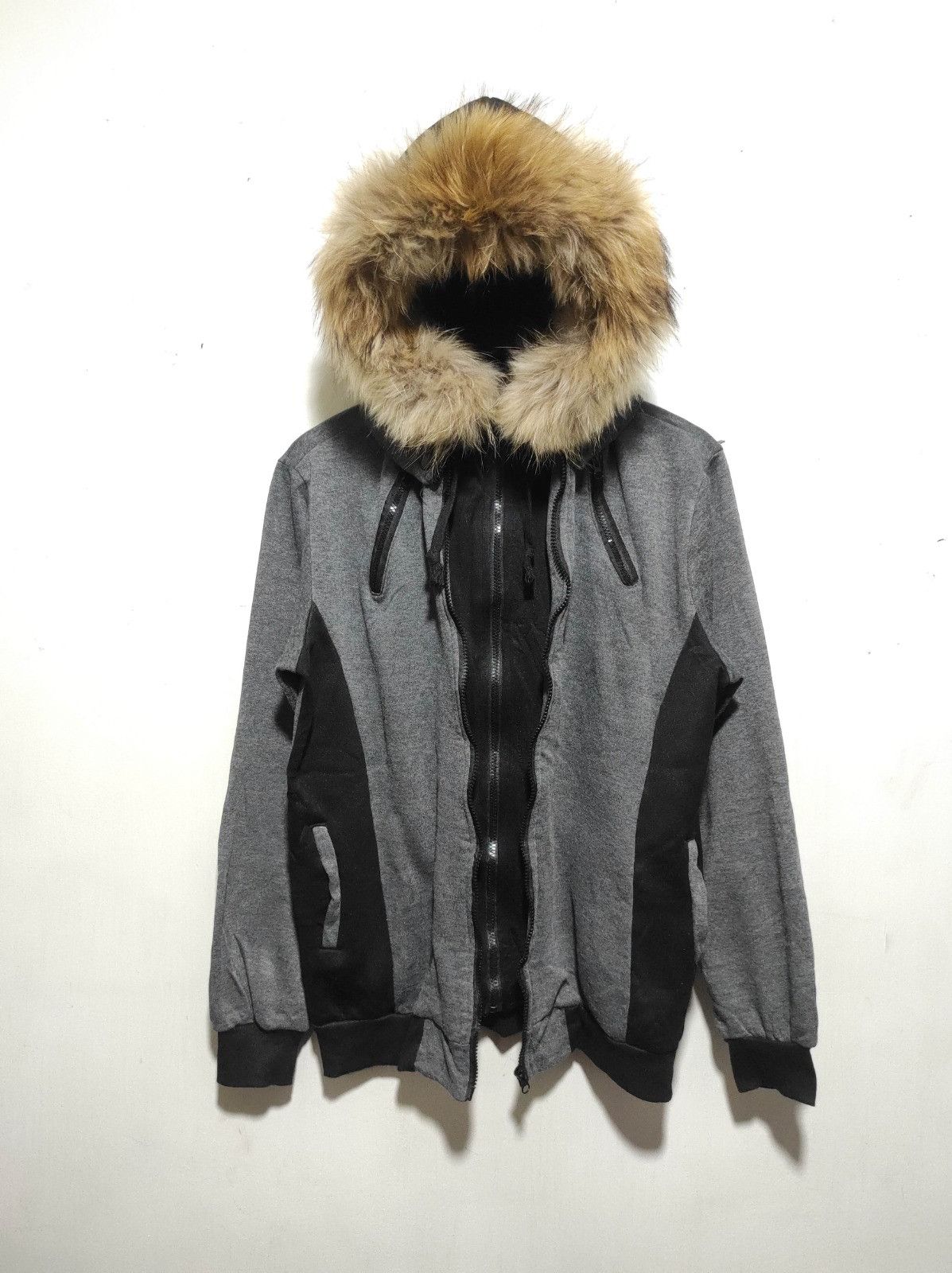 Japanese Brand Gray double layer zip fur hoodie ifsix LGB style Size US S / EU 44-46 / 1 - 2 Thumbnail