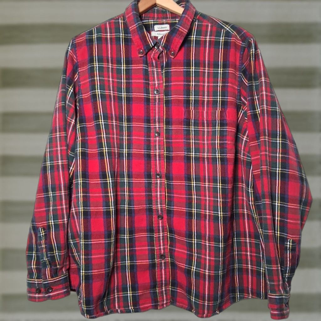 Vintage LL Bean Flannel Shirt Women Plus Size 1X Red Scotch Plaid Royal Stewart Tartan Size XL / US 12-14 / IT 48-50 - 1 Thumbnail