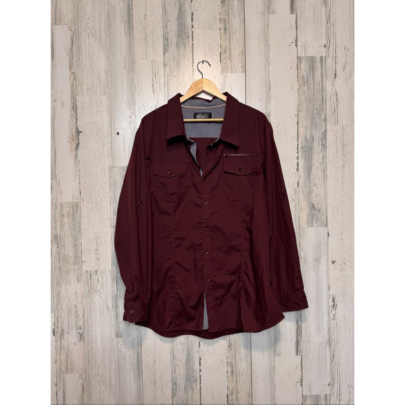 Other Triumph & Tragedy Burgundy Button-Up Shirt 2XL Long Sleeve C Size US XXL / EU 58 / 5 - 2 Thumbnail
