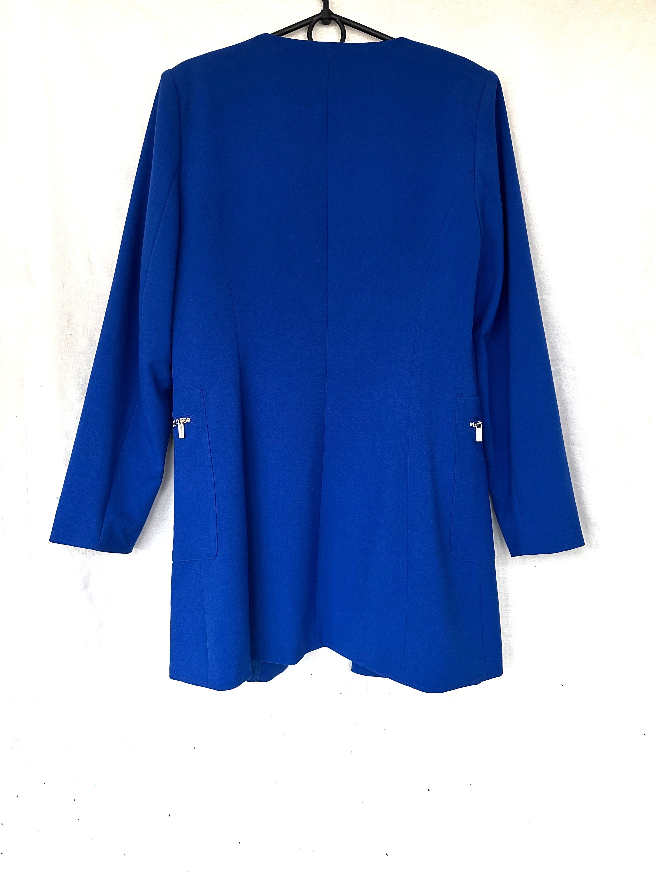 Designer × Karl Lagerfeld Karl Lagerfeld Paris Long Blue Blazer women Jacket Size L / US 10 / IT 46 - 2 Thumbnail