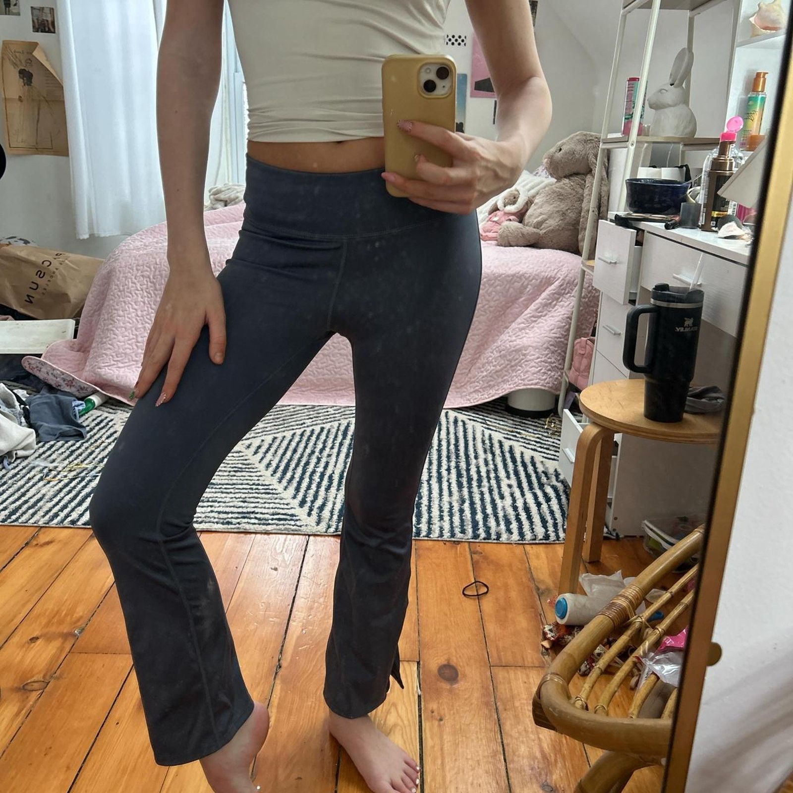 Gap Navy flare leggings Size 31" - 3 Thumbnail