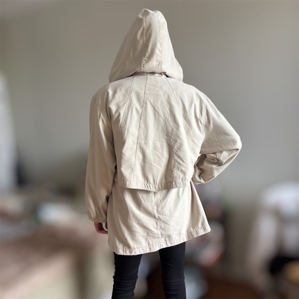 Vintage Carlo Briani Beige Hooded Coat Size L Size L / US 10 / IT 46 - 7 Thumbnail