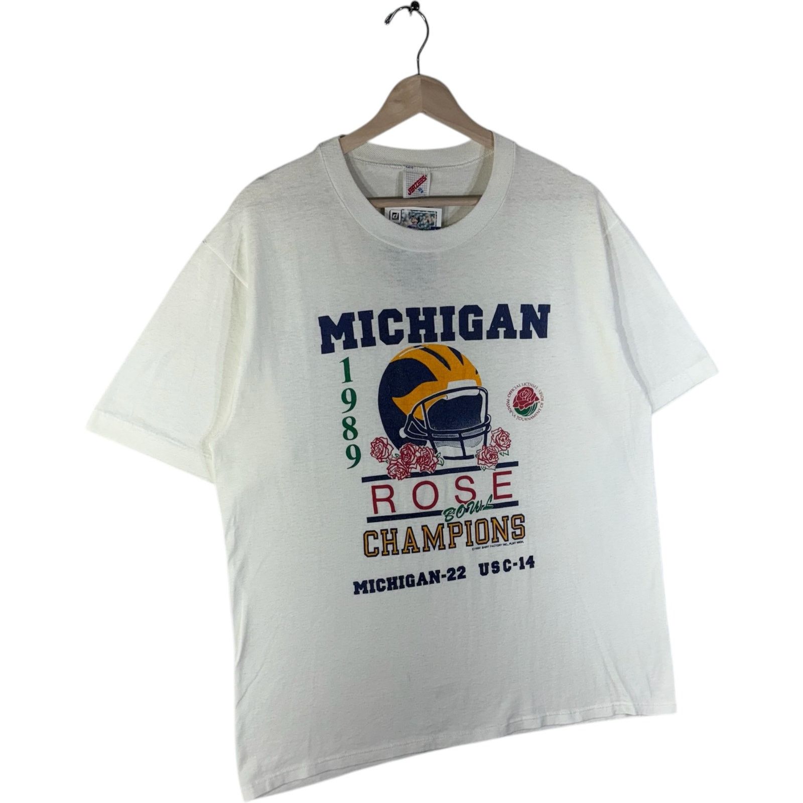 Jerzees VTG University Of Michigan Rose Bowl Champions Tee 1989 XL Size US XL / EU 56 / 4 - 4 Thumbnail