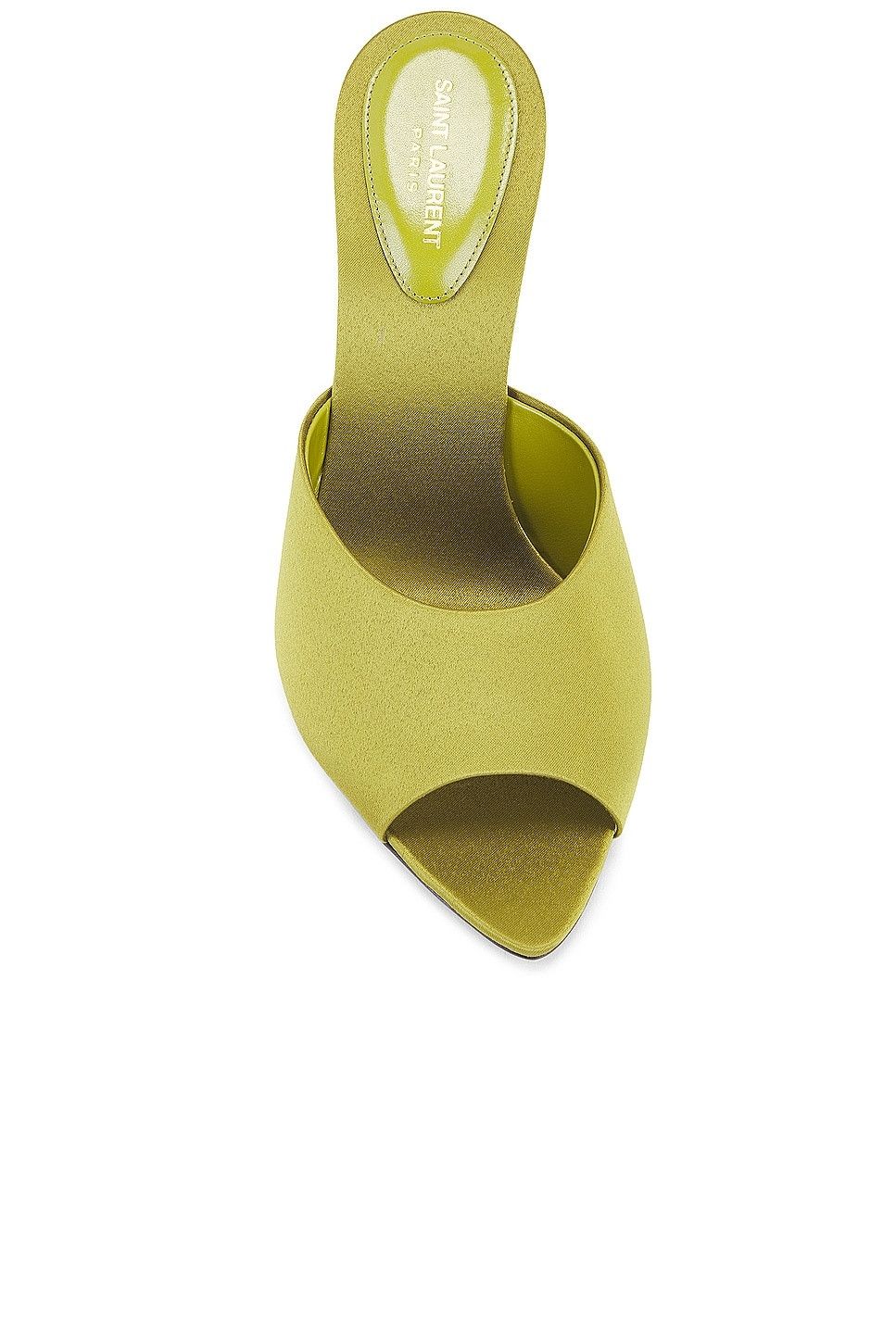 Saint Laurent Paris oc11z1125 Suite Mules in Satin Crepe in Kaki Green Size US 8 / IT 38 - 4 Thumbnail