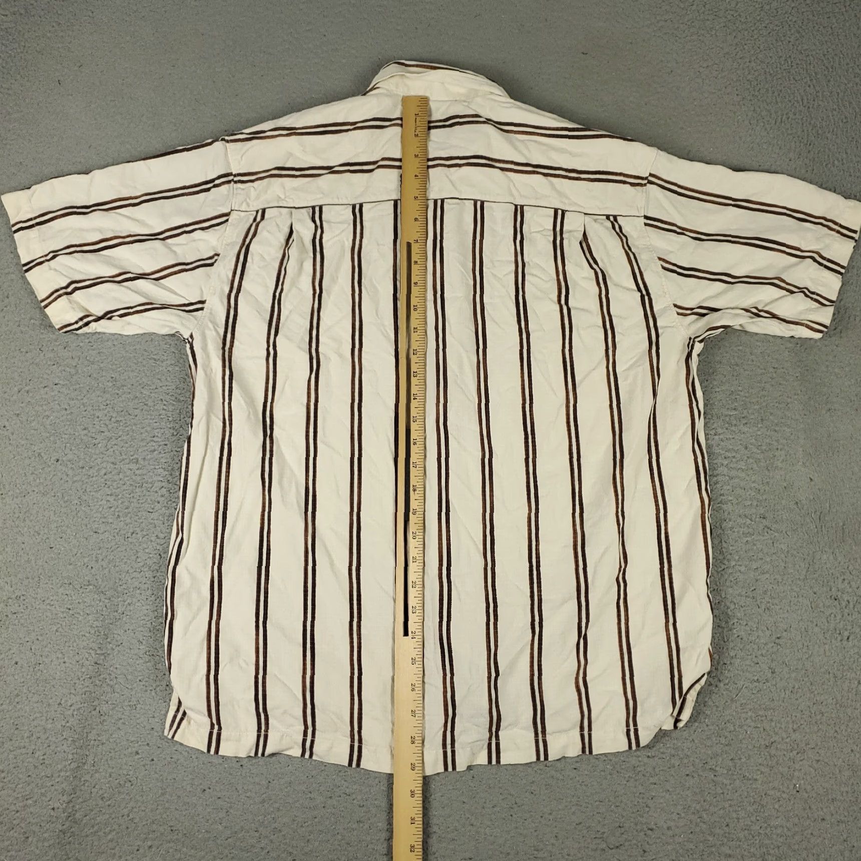 Tommy Bahama Tommy Bahama Shirt Mens Large Beige Striped Silk Hawaiian Button Up Shirt Size US L / EU 52-54 / 3 - 3 Thumbnail