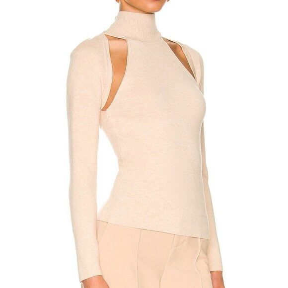 Alice + Olivia Alice + Olivia Classics Jeremy Cream Knit Long Sleeve Open F Size L / US 10 / IT 46 - 1 Thumbnail