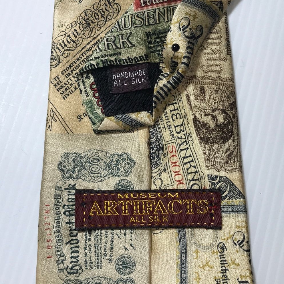 Other Museum Artifacts Currency Collection Handmade Silk Necktie Size ONE SIZE - 3 Thumbnail