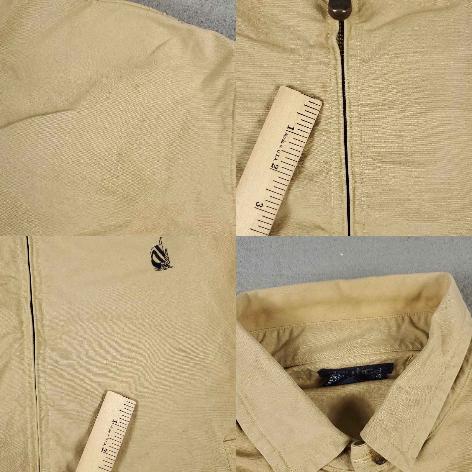 Nautica Nautica Bomber Jacket Mens Large Beige Casual Full Zip Coat Outdoor Sports Size US L / EU 52-54 / 3 - 8 Thumbnail