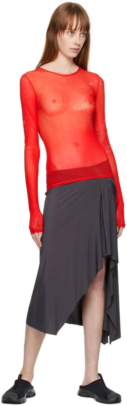 Our Legacy o1mle0524 Long Sleeve T-Shirt in Red Size S / US 4 / IT 40 - 9 Thumbnail