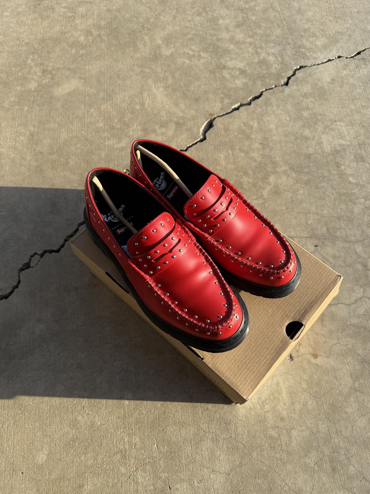 supreme dr martens studded loafer