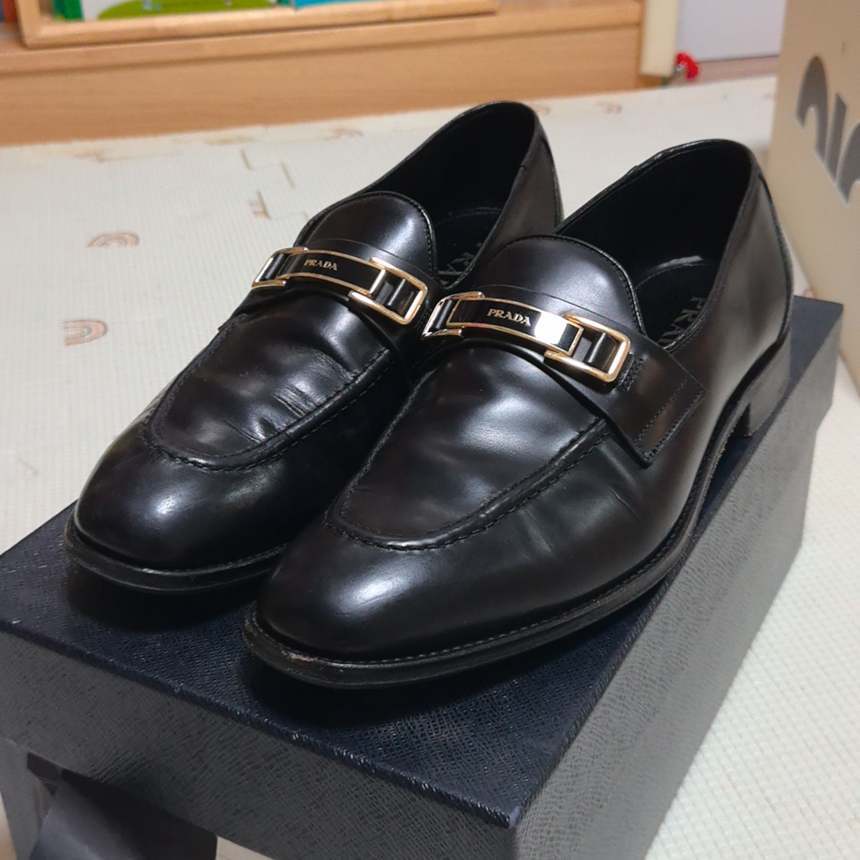 Prada Prada Metal Buckle Leather Loafers US 8.5 Size US 8 / EU 41 - 1 Thumbnail