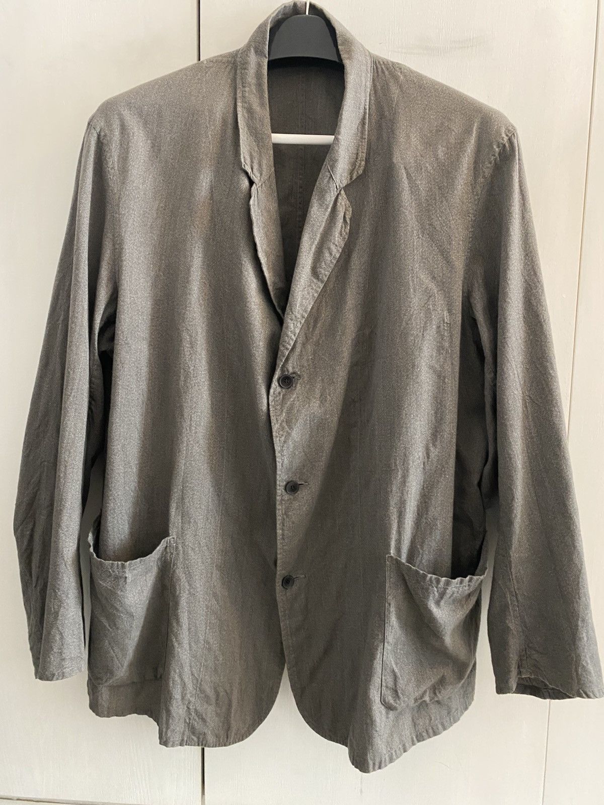 Comoli SS22 Twisted Heather Grey Cotton Jacket