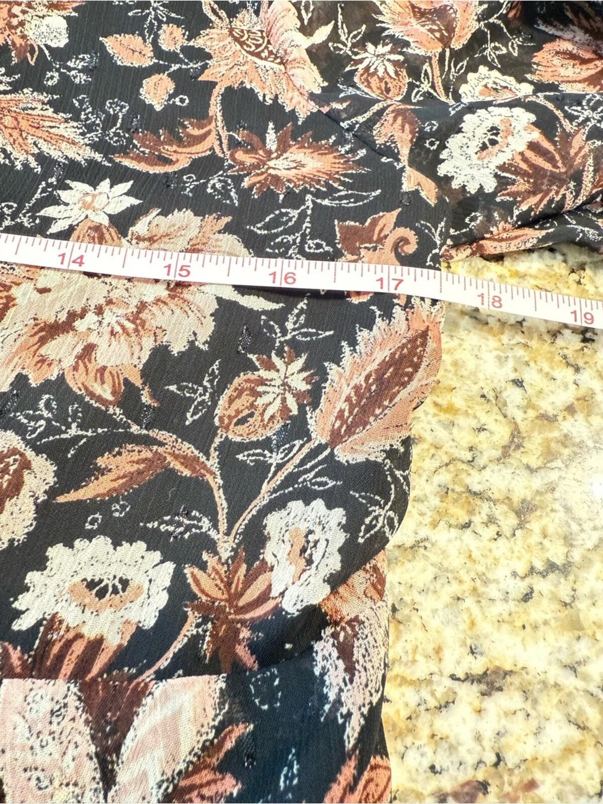 Other Madewell floral midi dress V neck ruffled hem black tan SZ 6 Size M / US 6-8 / IT 42-44 - 6 Thumbnail