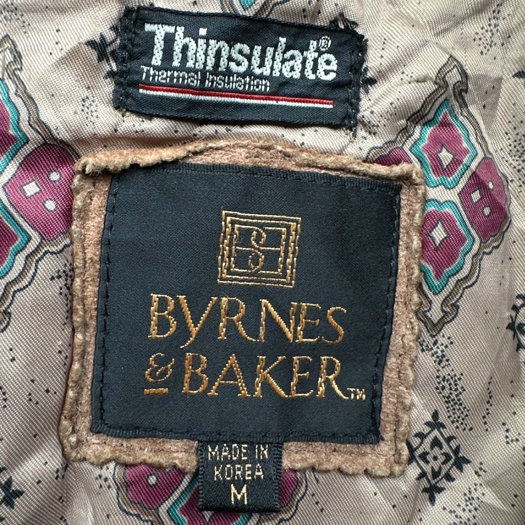 Vintage VINTAGE Byrnes & Baker Bomber Jacket Women Medium Suede Leather Thinsulate Lined Solid Brown 80s 90s Mens Womens Size M / US 6-8 / IT 42-44 - 3 Thumbnail