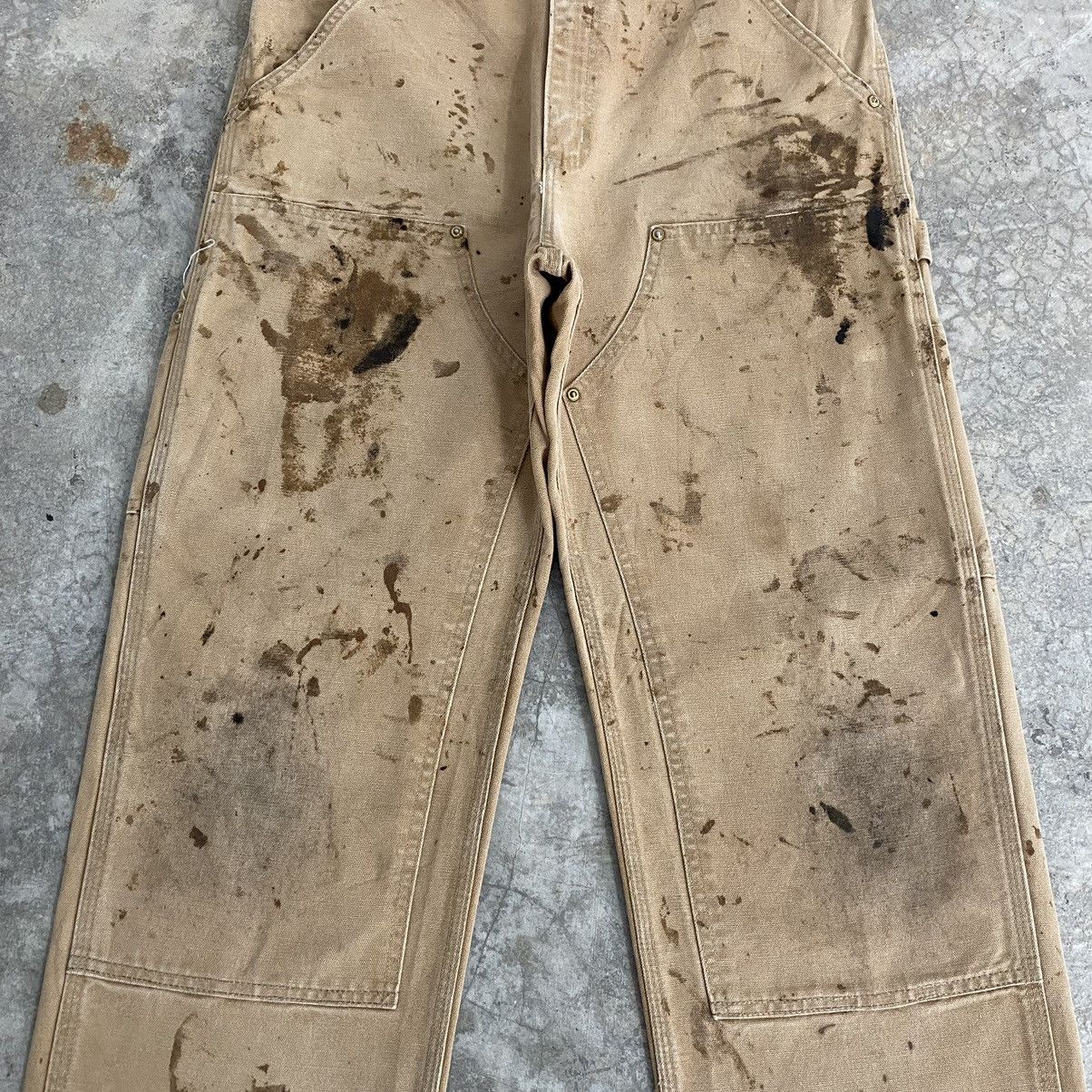 Carhartt VTG Carhartt Double Knee Faded Tan Dirty Carpenter Pants Size US 31 - 6 Thumbnail
