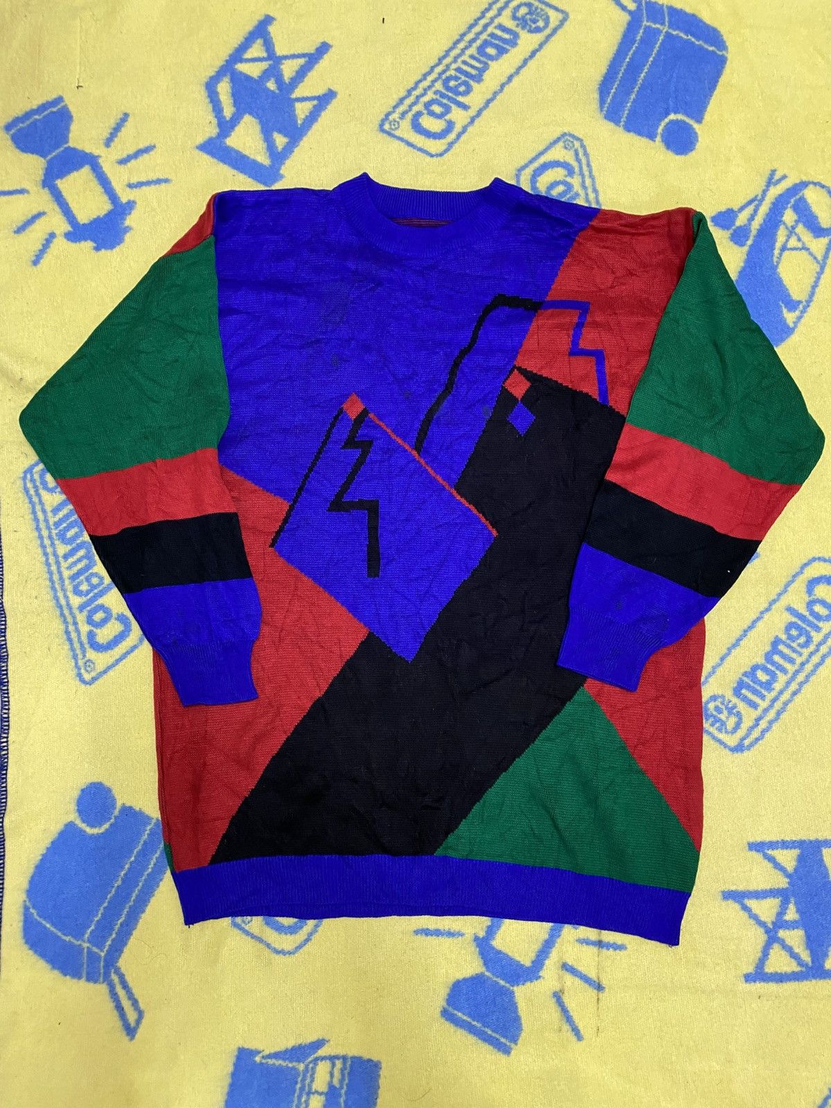 Japanese Brand × Vintage Japanese Knitwear x Vintage Abstrack Size US L / EU 52-54 / 3 - 3 Thumbnail