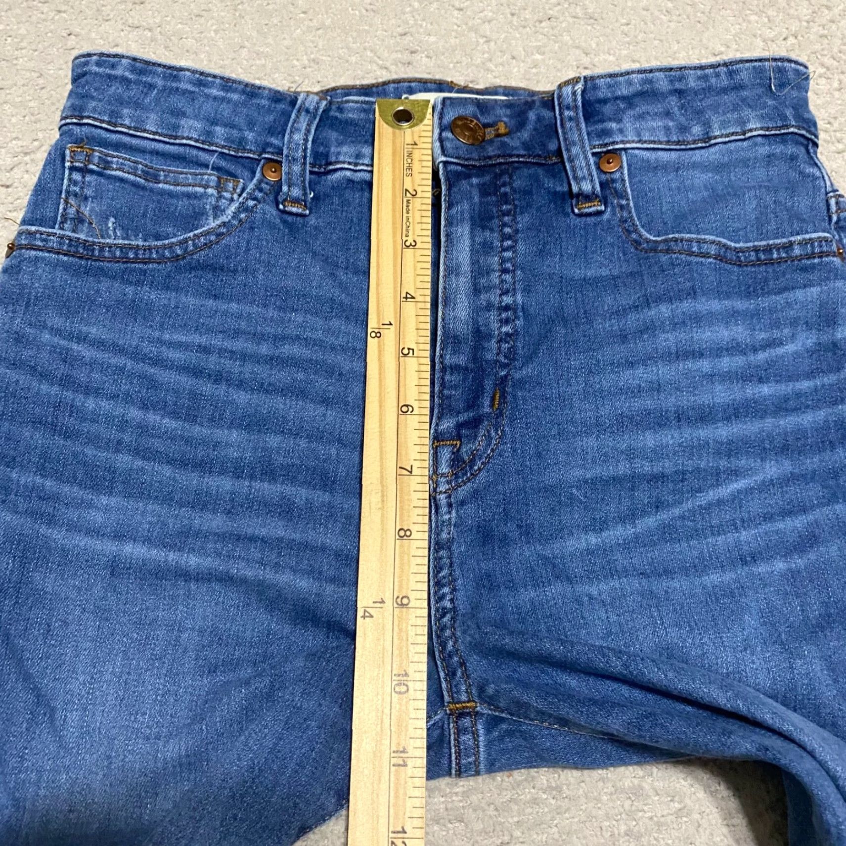 Madewell Madewell Jeans Womens Blue Denim High Rise Skinny Crop Distressed 27 Regular 5-Pocket Style Womens Jeans Size 27" / US 4 / IT 40 - 4 Thumbnail