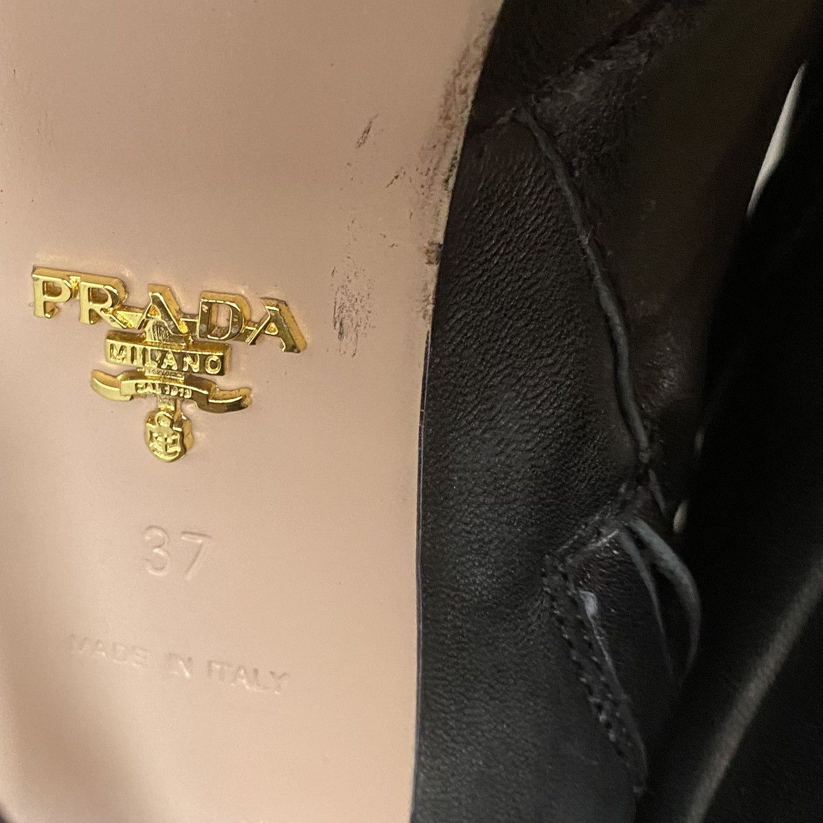 Prada Prada Leather Lace Up Open Toe Boots Size US 7 / IT 37 - 9 Thumbnail