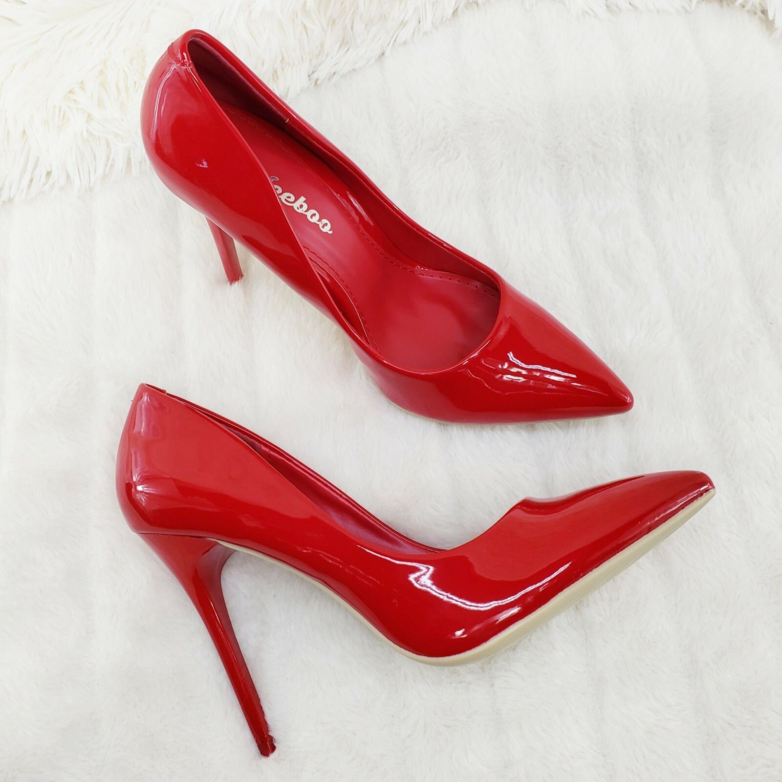 Other WeeBoo Red Patent 4.5" High Heel Shoes Pointy Toe Pump 6.5- Size US 8 / IT 38 - 2 Thumbnail