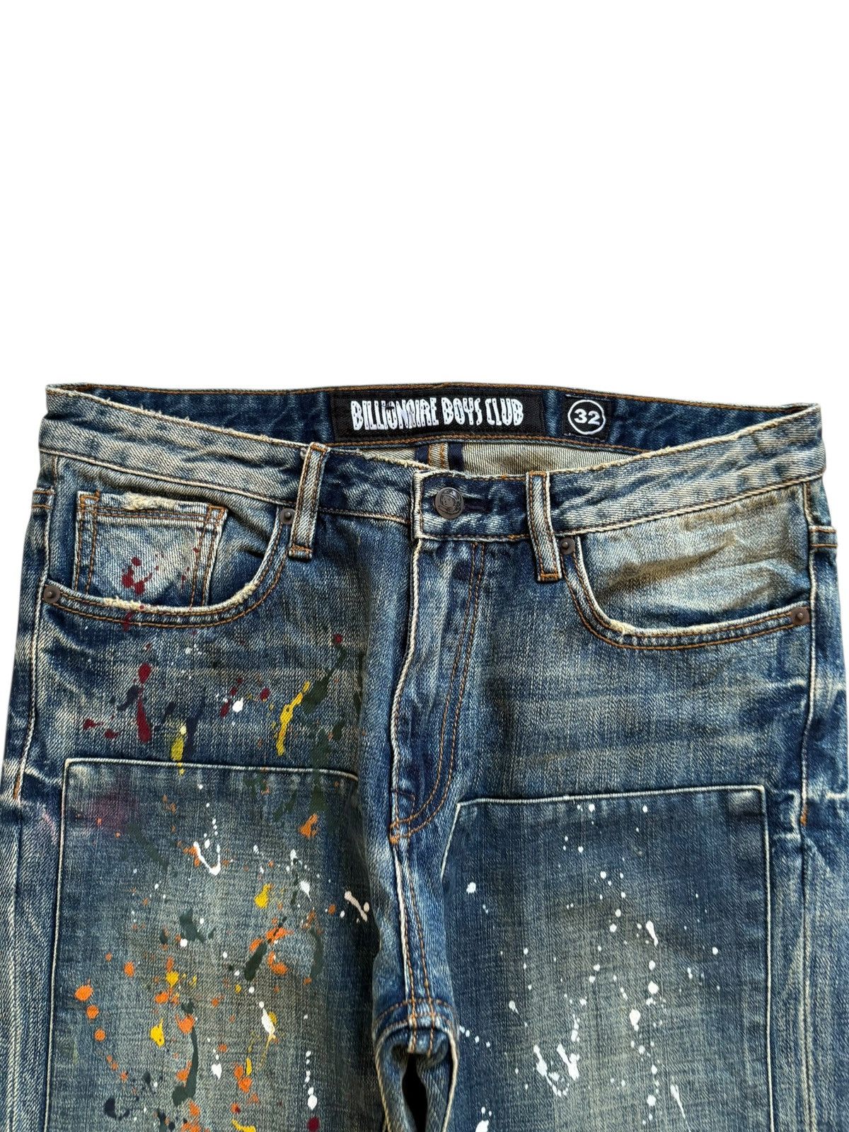 Billionaire Boys Club × Japanese Brand Vintage Billionaire Boy Club Mud Wash Paint Distressed Jeans Size US 32 / EU 48 - 4 Thumbnail