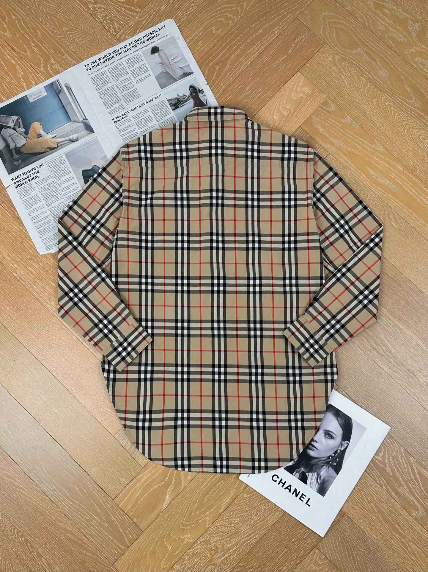 Burberry bbr button-down check longsleeve shirt khaki UK6 99 women's Size XS / US 0-2 / IT 36-38 - 2 Thumbnail